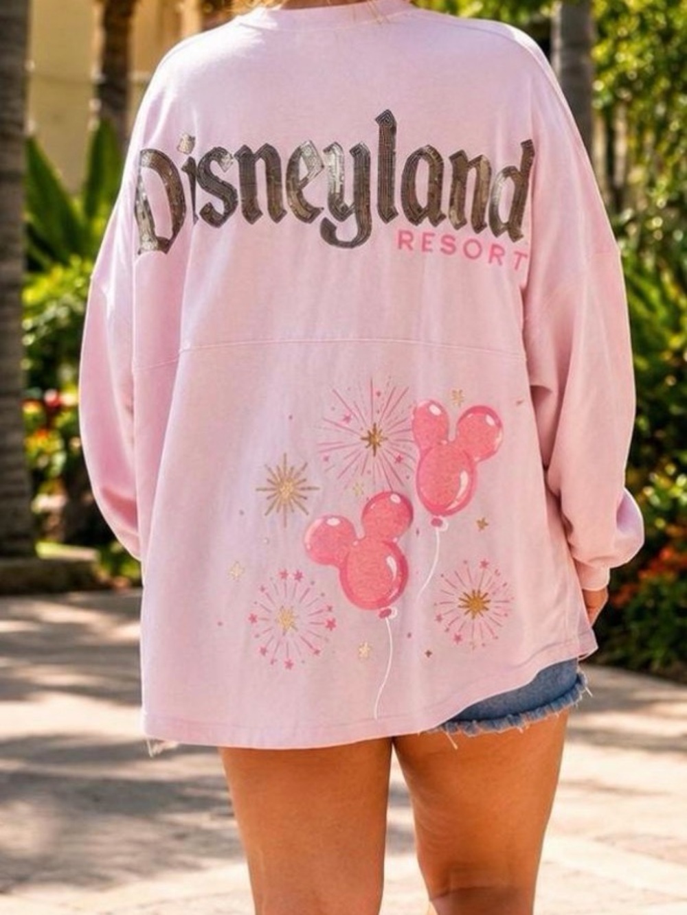 NWT Disneyland Pink Balloons Sequins Spirit Jersey XL Disney